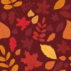 Wall Mural - seamless autumn leaves pattern, perfect for textiles and decoration