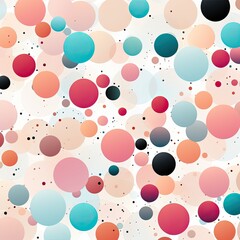 Sticker - Colorful background with various circles and shapes. Generative AI illustration