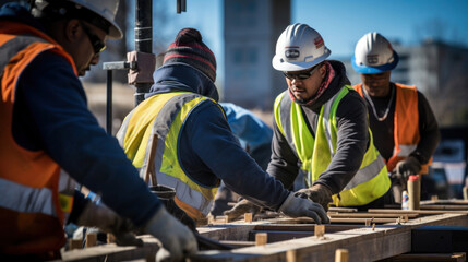 Wall Mural - Construction workers on site