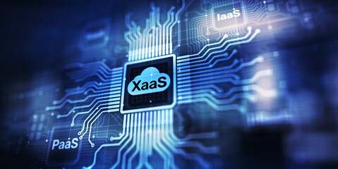 Wall Mural - XaaS PaaS SaaS IaaS DBaaS Infrasstructure Service Data Base Platform development solution for business.