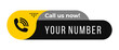 © hanara - Call us now icons vector. Black and yellow color. Template for phone number, button, sign, contact details, website. Vector illustration