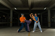 © AntonioDiaz - Street urban dancers doing a cool dance together in the street