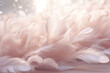 Generative ai: abstract lightly soft of white fluffly feather falling in the air