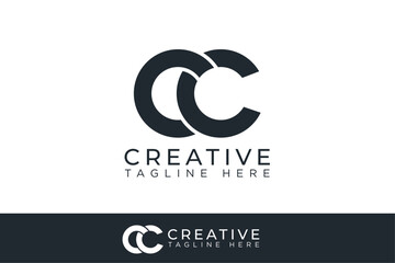 modern cc letter logo design