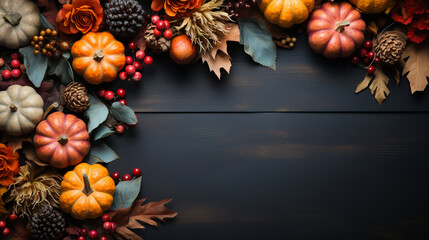 Autumn Thanksgiving Day background. generative Ai