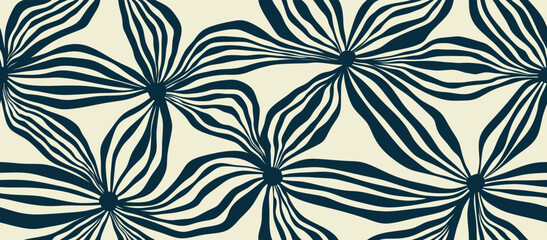 abstract pattern geometric flower and leaf shape. floral nature african organic modern art seamless 