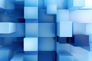 Wall Mural - Abstract blue cubes background generative ai