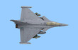 attack fighter top view 3d render on blue
