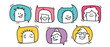 Speech bubbles with people avatar.