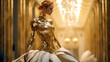 a robot in luxury social suits at a ball in the theater, made with Generative AI