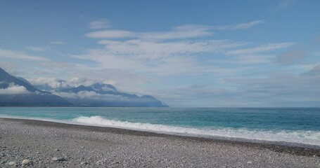 Wall Mural - Beautiful sea beach and mountain in Hualien of Taiwan