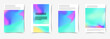 Bright retro folder templates with soft gradient vivid colors. Hipster unusual old style colorful cover. Vector illustration
