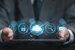 © Noom_Studio - Digital data management technology with large database capacity and high security.
