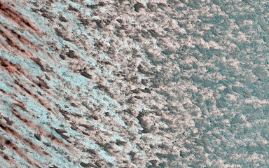 Wall Mural - planet mars exploration. rapid changes on the north polar cap. textured rough terrain. digital enhan