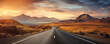 © amazingfotommm - A long road leading towards to hight mountains. Journey concept, copy space for text.
