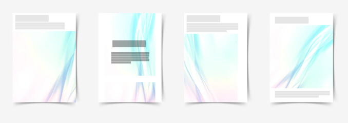 Wall Mural - Vivid color abstract bright folder templates collection with swoosh soft lines. Vector illustration