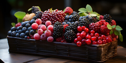 Wall Mural - photo of a beautifu fruit box with maroon fruit color style 2