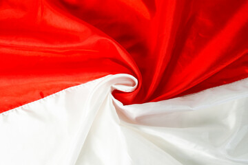 ribbon, red and white flag of Indonesia independence day August 17th, i love indonesia, isolated on white background