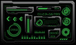 © patthana - Vector of futuristic technology cyber HUD dashboard monitor green neon light power status on grey design ultramodern element