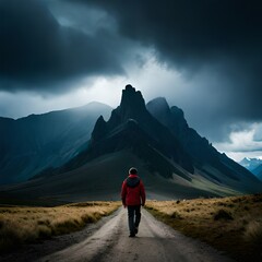 hiking in the mountains