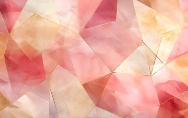 Wall Mural - Nordic abstract gold texture and pink watercolor art. generative ai