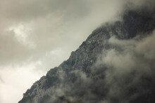 Rain Clouds Over The Mountain. Mountain Landscape. Turkey.