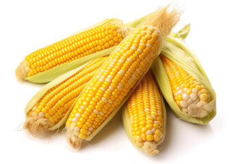 Wall Mural - corn cob isolated on white background, generative ai