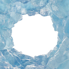 Wall Mural - frame of ice mountain cave with isolated on transparent background - png file, 3d rendering illustra