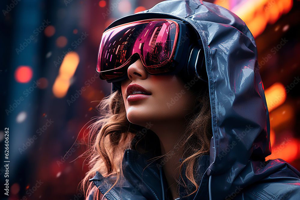 Step into a cyberpunk world with this mesmerizing image of a futuristic ...