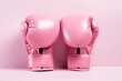Leinwandbild Motiv Boxing gloves. Victory over breast cancer