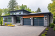 © serperm73 - Modern American home, two-car garage, faux stone trim. Country cottage villa.