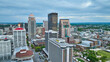 Skyscrapers office buildings downtown city aerial Louisville Kentucky