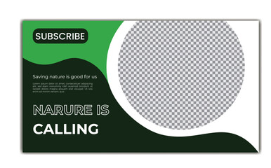Wall Mural - green nature design youtube cover template