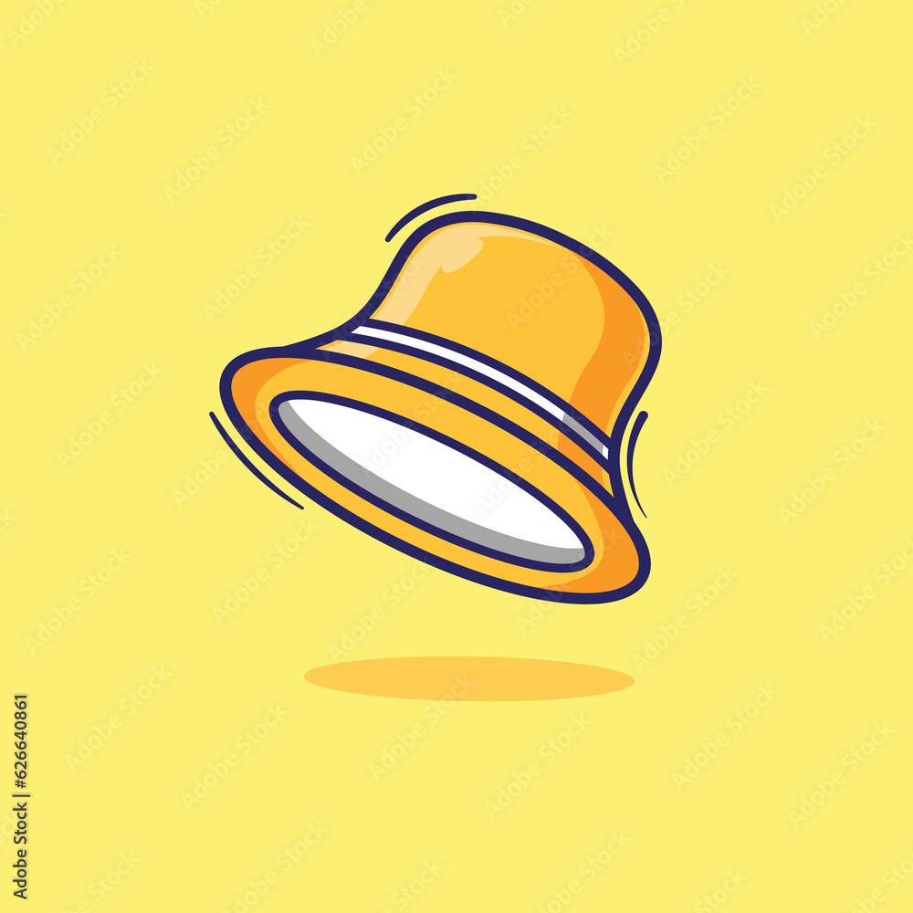Cute cartoon vector illustrations of hat icon. flat design style Stock ...
