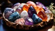 © netrun78 - Healing reiki chakra chrystals therapy. Gemstones therapy for wellbeing, meditation, destress, relaxation, metaphysical, spiritual practices