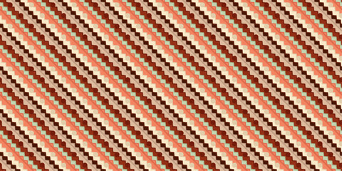 Leinwandbilder - Diagonal ladder made of coffee zag-zags. Seamless pattern with angular diagonals.
