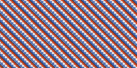 Fototapete - Dotted lines, red and white and blue. Vector diagonal pattern with dots.