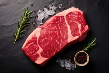 Wall Mural - raw meat on a wooden board