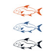 set of abstract fishes simple vector illustration