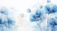 Elegant Flower With Watercolor Style For Background And Invitation Wedding Card, AI Generated Image