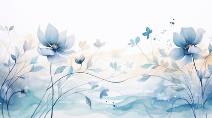 Wall Mural - Elegant flower with watercolor style for background and invitation wedding card, AI generated image