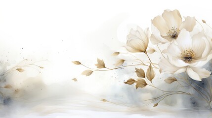 Wall Mural - Elegant flower with watercolor style for background and invitation wedding card, AI generated image