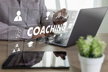 Coaching Training Planning Learning Coaching Business Guide Instructor Leader: Man coaching business conference teaching training idea meeting communication consultation