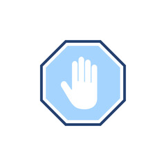 Wall Mural - Stop icon vector. stop road sign. hand stop sign and symbol. Do not enter stop red sign with hand