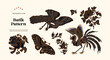 Isolated animals Batik pattern illustration