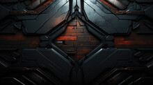 Futuristic Wall Or Door With Metallic Accents And Geometric Patterns SciFi Themed Background AI Generated