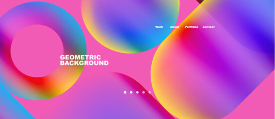 Round shapes and circles with liquid gradients