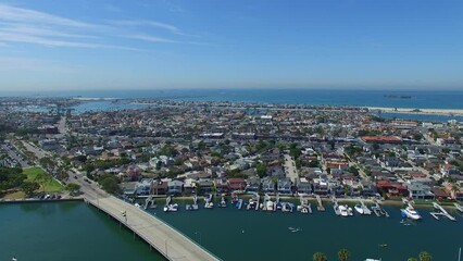Wall Mural - Aerial view of the Los Angeles area cityscape and Alamitos Bay