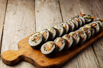 Canvas Print - Gimbap, Korean rice roll dish  