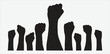 Embracing Equality, Silhouettes of Hands Raised in Solidarity - Men and Women Advocating Human Rights